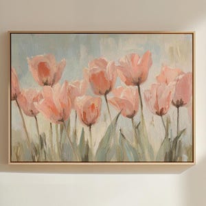 Floral Painting Print Wall Art | Pink Tulip Painting Print | Floral Modern Art | Modern Botanical Painting | Elegant Flowers Wall Decor