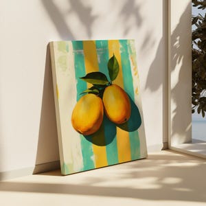 Mango Painting Print | Mango Wall Art | Mango Poster | Pastel Fruit Artwork | Tropical Kitchen Decor | Summer Fruit Decor | Tropical Fruit