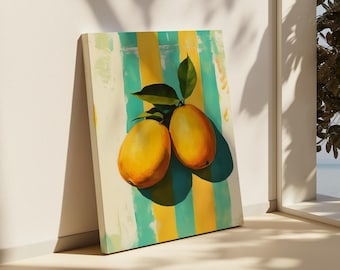 Mango Painting Print | Mango Wall Art | Mango Poster | Pastel Fruit Artwork | Tropical Kitchen Decor | Summer Fruit Decor | Tropical Fruit