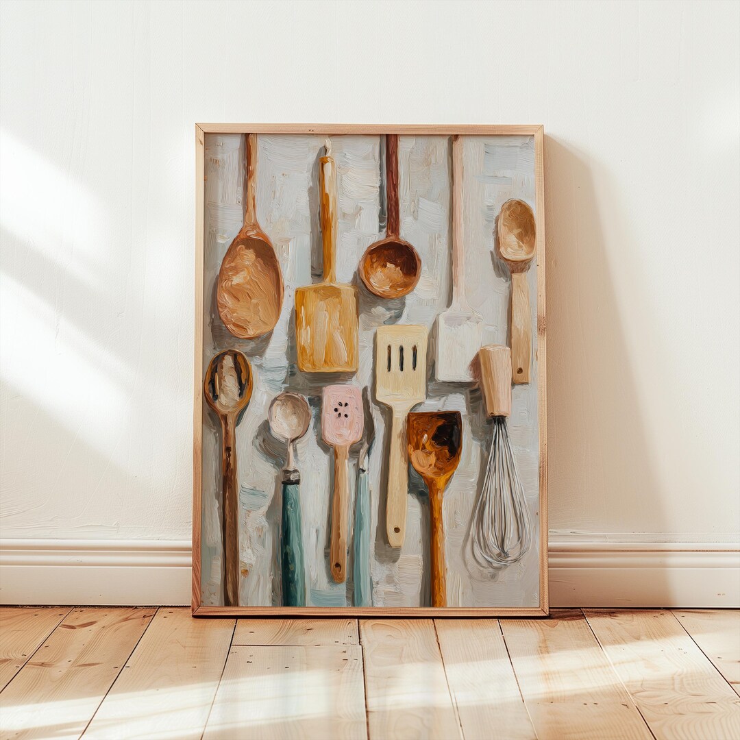 kitchen prints wall art - etsy canada | gravures de... Kitchen Wall Art Print | Rustic Kitchen Decor | Cooking Utensils ...