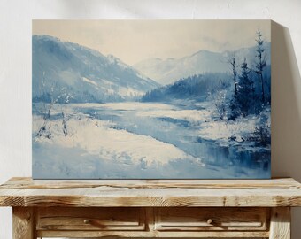 Winter Landscape Print Wall Art | Winter Serenity Wall Decor | Winter Scene Wall Art | Calm Winter Landscape Art | Snowy Forest Wall Art