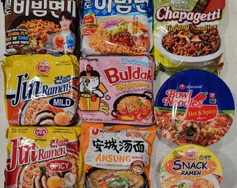 Premium Korean Ramyun 9 packs, K Food, Korean Instant Noodles, Comfort Asian Food, Gift for Mom, Gift for Dormitory Kids, Gift Ideas