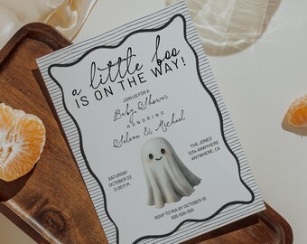 Halloween Baby Shower Invitation Set: A Little Boo Theme (Digital Download)