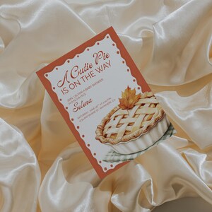 A Cutie Pie Is On The Way Baby Shower Invitation Editable | Cutie Pie Baby Shower Invite Template | Fall Baby Shower Invitation
