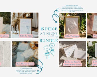 Martini Baby Shower Invitation Bundle: Editable Canva Template (Digital Download