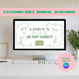 Bridal Party Jeopardy Game, Editable Party Game, Bachelorette Jeopardy, Customizable, Canva, Interactive, Bach Weekend, Bridal Shower, Fun