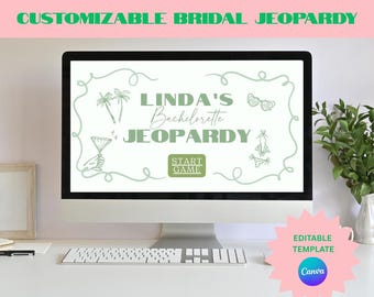 Bridal Party Jeopardy Game, Editable Party Game, Bachelorette Jeopardy, Customizable, Canva, Interactive, Bach Weekend, Bridal Shower, Fun