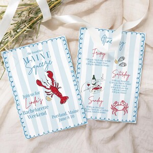 Maine Coastal Bachelorette Invitation: Lobster Theme (Editable, Digital PDF) image 6