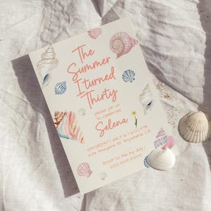Coastal Birthday Invitation Template, The Summer I Turned Pretty, Thirty, Beach Theme, Summer Birthday, Editable Invitation Template, Canva
