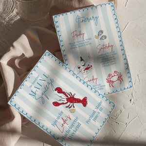 Maine Coastal Bachelorette Invitation: Lobster Theme (Editable, Digital PDF) image 5