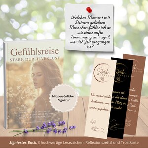 Trost-Bundle | Signiertes Buch, Lesezeichen & Reflexionskarte | Einfühlsames Geschenk für Trauernde