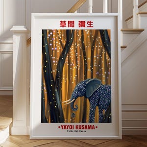 Yayoi Kusama-inspirierter Kunst Druck - Polka Dot Kunstwerk - Moderne Abstrakte Kunst Poster - Bunt Pop Art Wohnkultur - Japanisch inspiriertes Poster