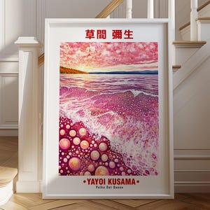 Yayoi Kusama-inspirierter Kunst Druck - Polka Dot Kunstwerk - Moderne Abstrakte Kunst Poster - Bunt Pop Art Wohnkultur - Japanisch inspiriertes Poster