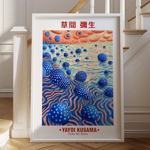 Yayoi Kusama-inspirierter Kunst Druck - Polka Dot Kunstwerk - Moderne Abstrakte Kunst Poster - Bunt Pop Art Wohnkultur - Japanisch inspiriertes Poster