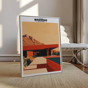 Bauhaus Architecture Art Print – Mid-century Modern Geometric Poster - Etsy