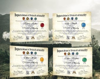 Personalised Master of Wizardry Graduation Certificate + Train Ticket (DIY Printable)