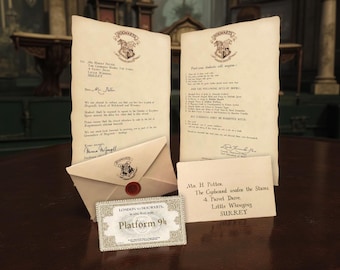 Magical School of witches and wizards Acceptance Letter + Train Tickets