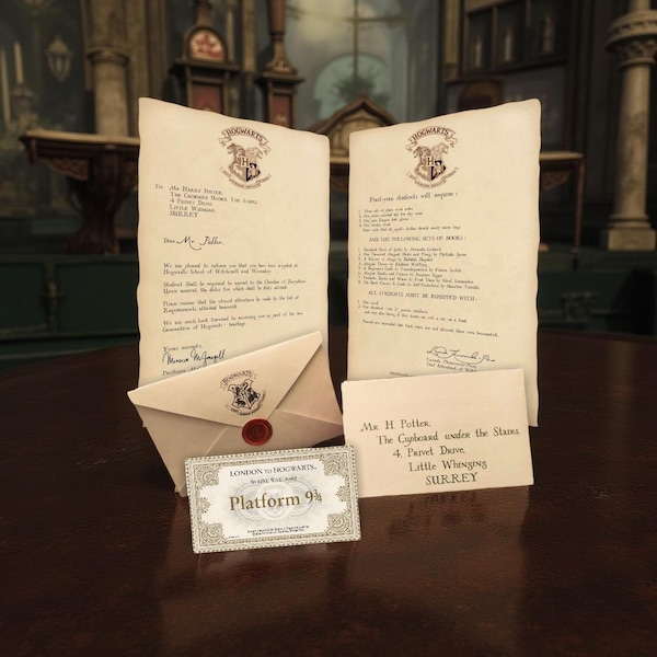 魔女と魔法使いの魔法学校入学許可書＋電車の切符