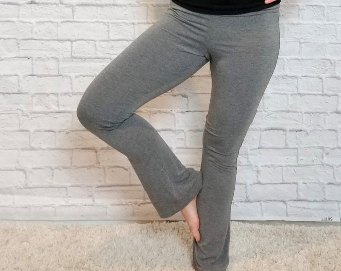 Flare Leg Leggings for Women, Bamboo Yoga Pants, Organic Cotton Loungewear, Yoga Leggings, Gifts for Her, Organic Leggings Lounge Pants