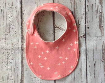 Pink Baby Girl Baby Bibs, Organic Cotton Baby Shower Gift