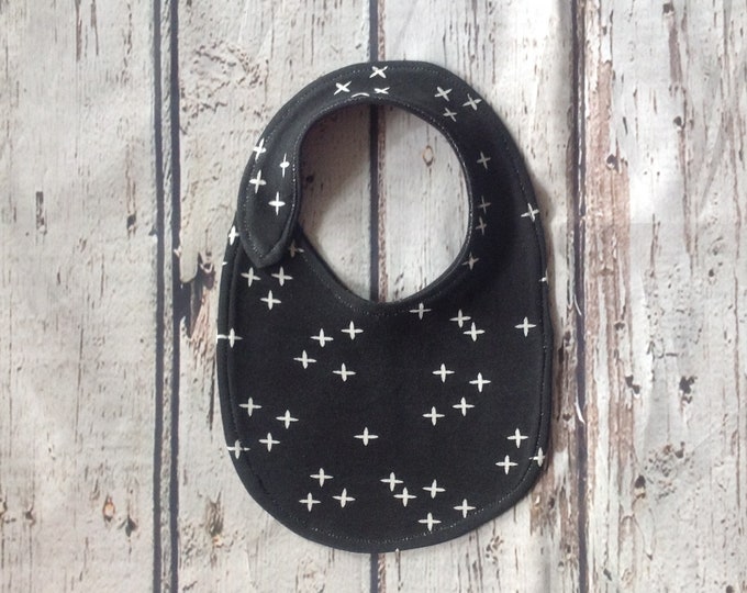 Modern Black Organic Cotton Bib