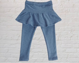 Sweatpants Leggings With Attached Skirt - Organic Cotton