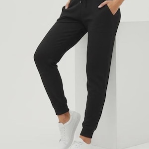 High Waist Joggers, Lightweight Fleece Women's Modal Recycled Polyester Loungewear