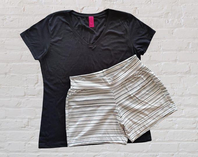 Organic Cotton Pajama Set Women, Organic Pajamas, Pajama Shorts T Shirt Two Piece Set,