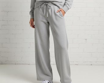 Wide Leg Pants - Comfortable Flowy Sweatpants Pants for Women, Palazzo Style Bottoms, Relaxed Fit Clothing