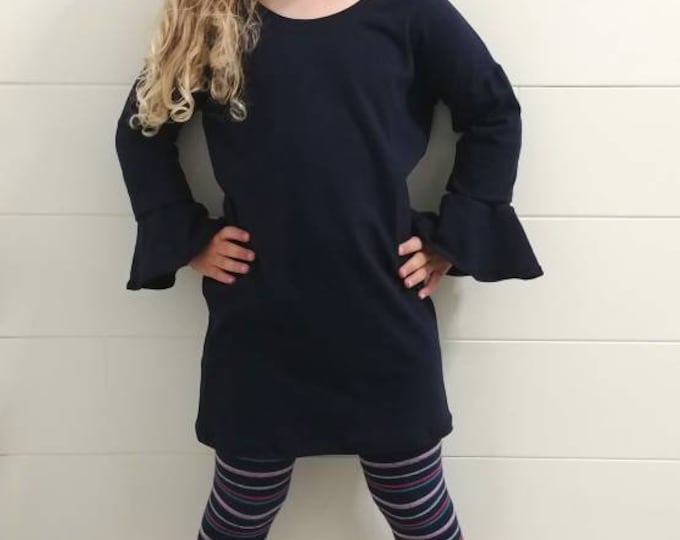 Little Girl Dresses, Organic Cotton Toddler Girls Dresses, Long Sleeve Dress, Organic Cotton Dress, Ruffle Dress, Tunic Dress