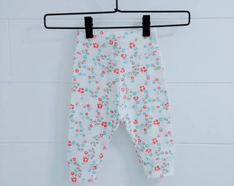 White Floral Organic Baby Harem Pants