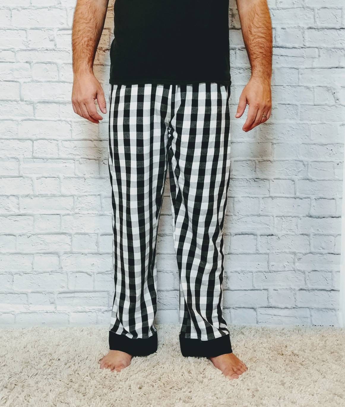 buffalo plaid jogger pajama pants