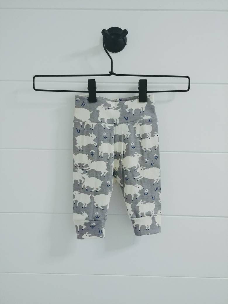 Organic Cotton Baby Clothes, Easter Sheep Baby Harem Pants