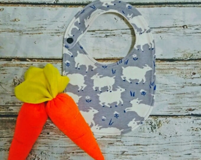 Easter Baby Bibs, Sheep Drool Bib, New Baby Gift, My First Easter Gift, Organic Cotton Baby Bib, Organic Baby Clothes