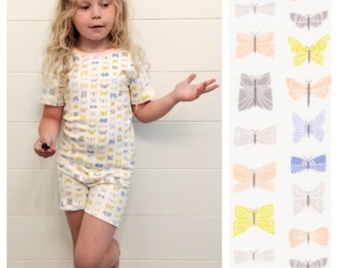 Butterfly T Shirt and Shorts Kids Pajama Set