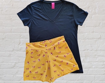 Organic Cotton Pajama Shorts T Shirt Two Piece Set