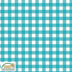 Organic Cotton Sleepwear Set: Cozy Loungewear for Women, Sustainable Pajamas, Ideal Mother's Day Gift Aqua Gingham