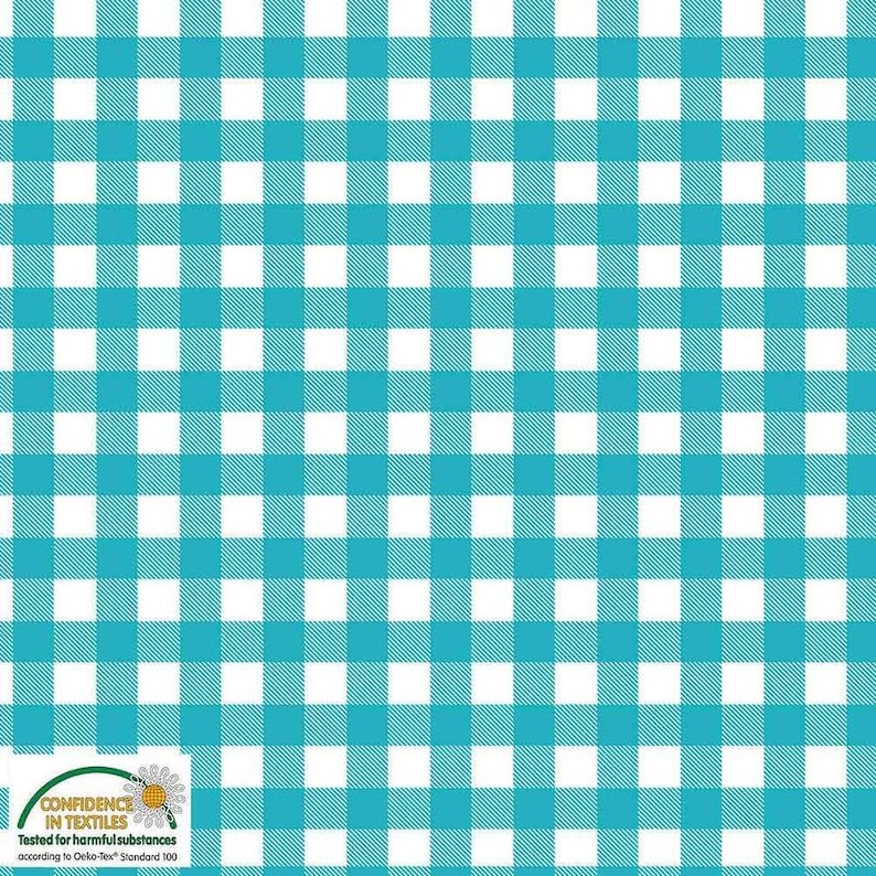 Organic Cotton Sleepwear Set: Cozy Loungewear for Women, Sustainable Pajamas, Ideal Mother's Day Gift Aqua Gingham