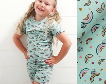 Rainbow Kids Pajama Shorts and T Shirt - GOTS certified organic