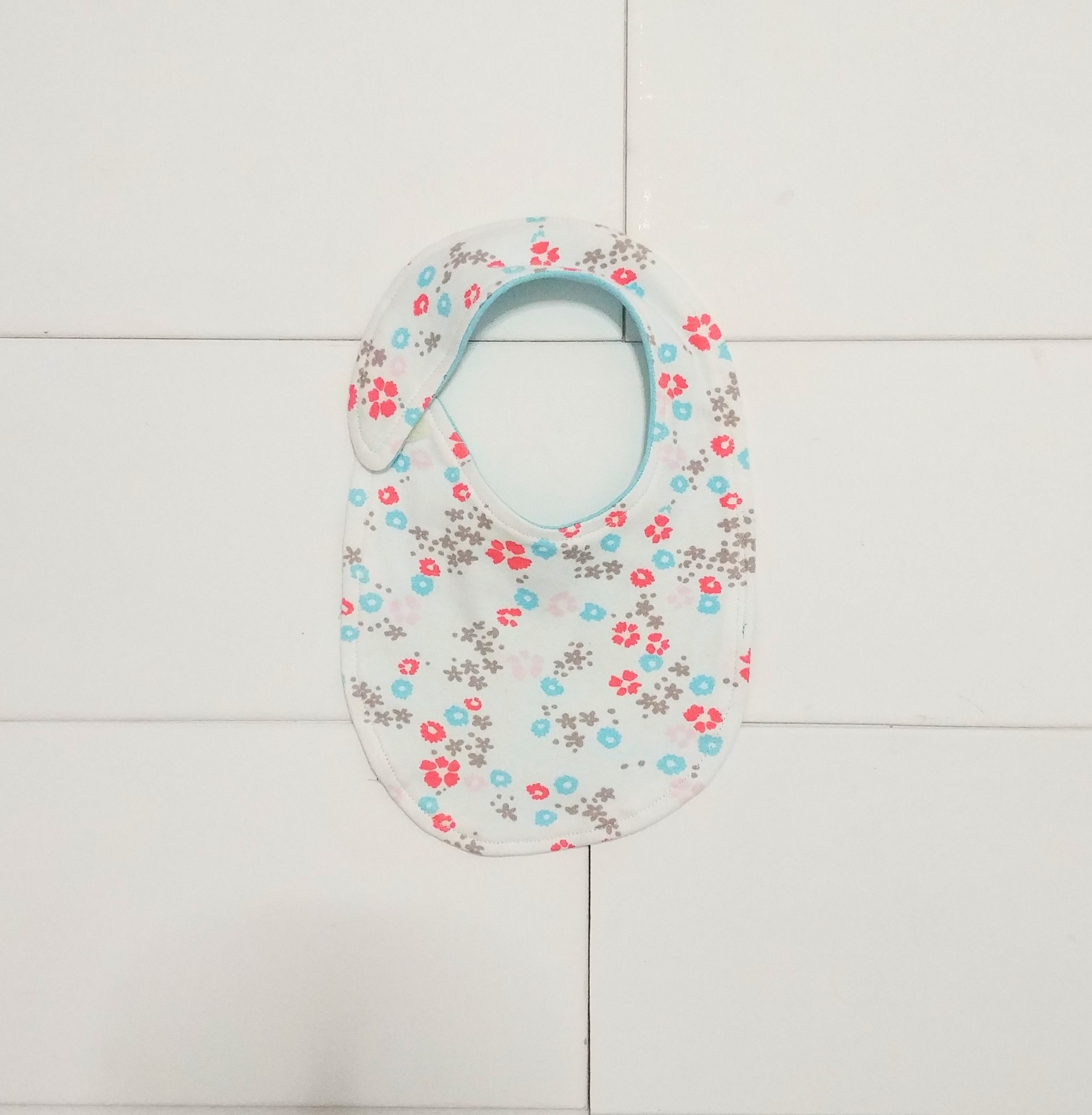 White - Handmade Cotton Baby Bib 20