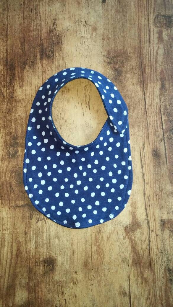 Navy and White Organic Cotton Baby Bib