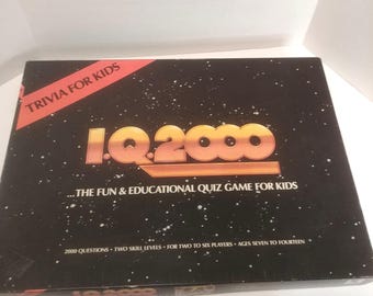 Vintage RARE IQ2000 Trivia Board Game ,Playtoy Industries,1986, Complete