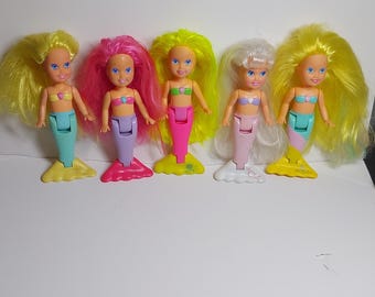 Vintage Lot Of 5 My Pretty Mermaids By Playskool ,1991