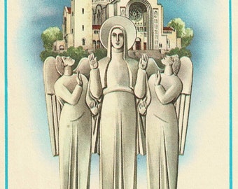 1950s Immaculate Conception Catholic Holy Card | Religious Ephemera | Catholic Prayer Cards | Traditional Catholic Devotional Items HC174
