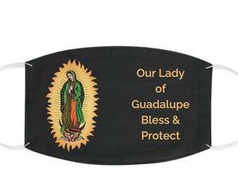 Our Lady of Guadalupe Triple Cotton Layer Catholic Face Mask | Bless and Protect Face Cover | Virgin Mary Facemask | Spanish Catholic Masks