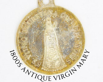 Antique Our Lady of Loreto | Virgo Lauretana Catholic Medal | Patron Saint Jewelry | Catholic Charms | Virgin Mary Catholic Shops 20