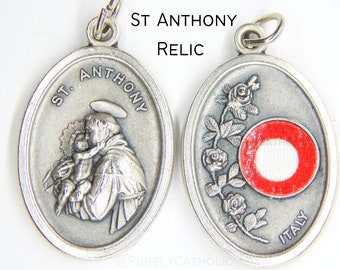 Saint Anthony Relic Catholic Medal | Catholic Relic Charm | Patron Saint of Lost | Catholic Saints Relics | Roman Catholic Jewelry Supplies