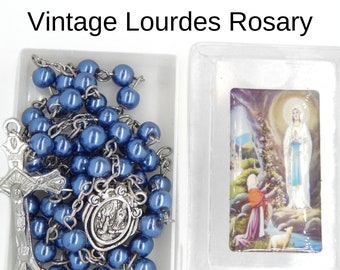 Vintage Our Lady of Lourdes Rosary with Case | 5 Decade Rosary | Catholic Prayer Beads | Catholic Jewelry Shop | Catholic Gifts 28