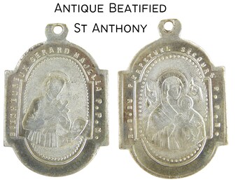 Rare Antique Beatified Gerard - Our Lady of Perpetual Help Catholic Medal | Saint of Pregnancy | Silver Catholic Saint | Catholic Items - 3