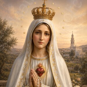 Our Lady of Fatima Printable Art: Mother Mary Catholic Devotion (Digital Download)